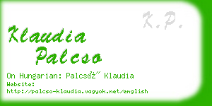 klaudia palcso business card